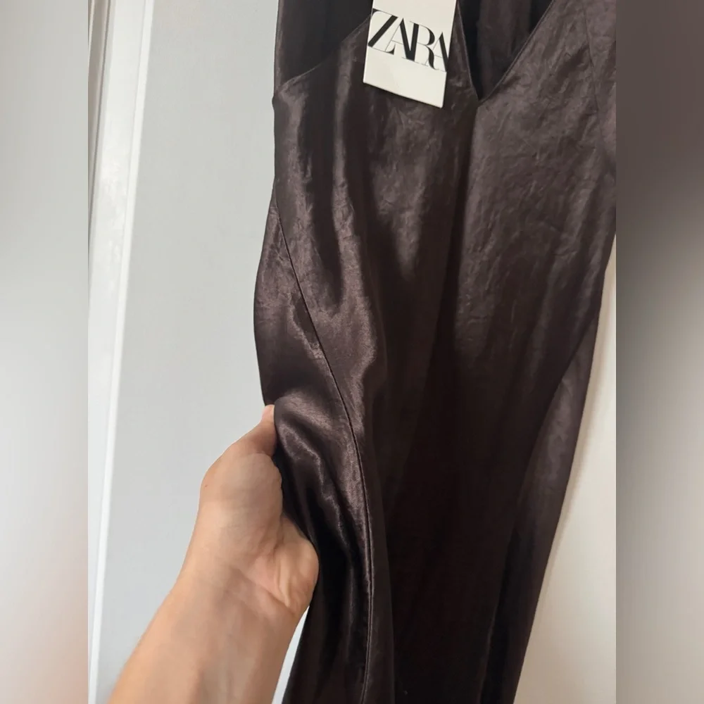 ZARA Espresso Sleeveless Gown - NWT - Picture 4 of 5